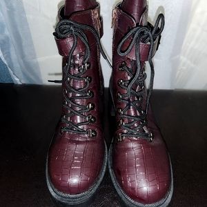 Used one time Combat Boots (plum color)